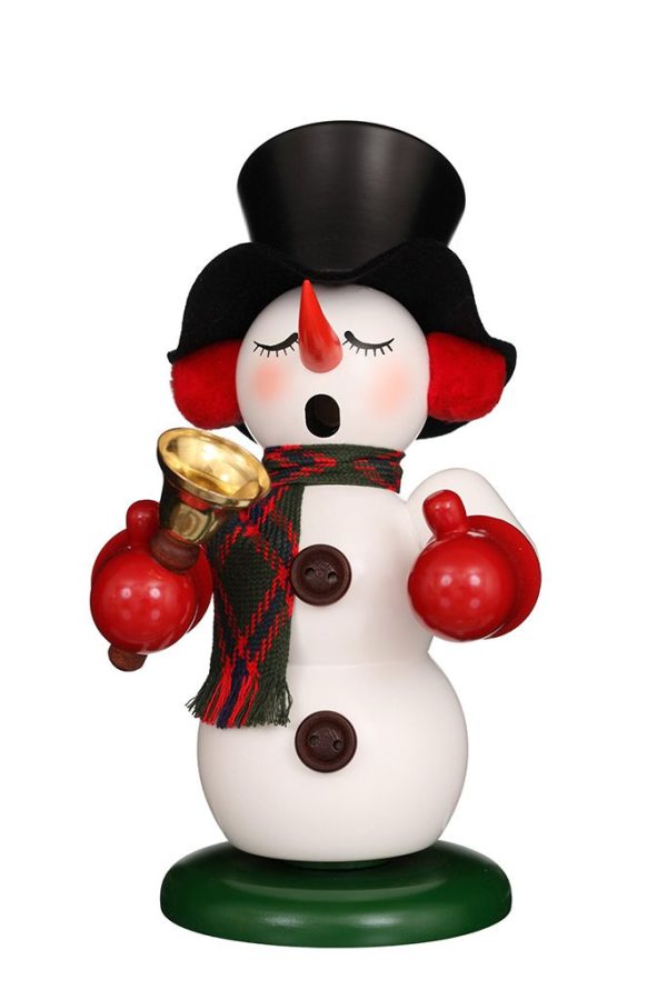 Incense Smoker Snowman with Bell