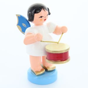 Angel with drum, blue