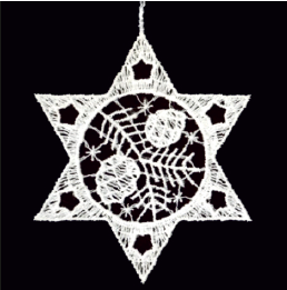 Lace Ornament Star with pinecone 2347-72