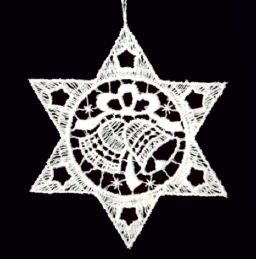 Lace Ornament Star with bells 2347-73