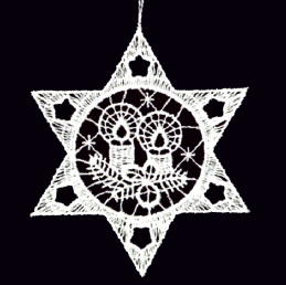 Lace Ornament Star with candles 2356-71