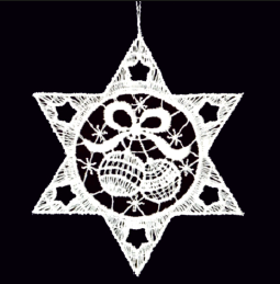 Lace Ornament Star with balls 2356-73
