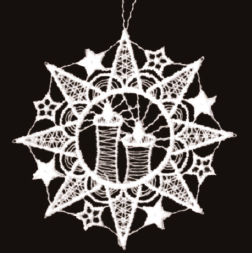 Lace Ornament Star with candles 2532-73