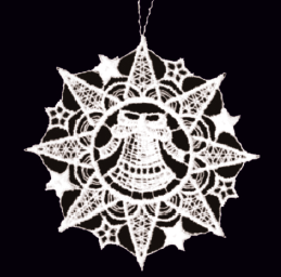 Lace Ornament Star with bell 2533-71