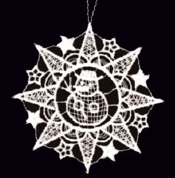 Lace Ornament Star with snowman 2533-73