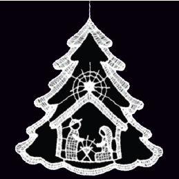 Lace Ornament Tree with crib 2809-72