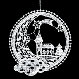 Lace Ornament Moon with church 2916-71