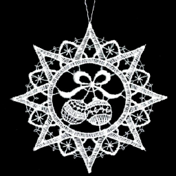 Lace Ornament Star with balls 2918-74