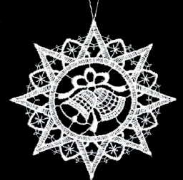 Lace Ornament Star with bells 2918-76