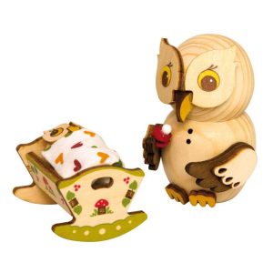 Mini Owl with Baby Cradle