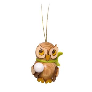 Owl child with snowball