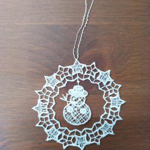 Lace Ornament Ball with Snowman 2358-71