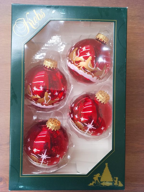 Glass Bauble Set red - Image 3