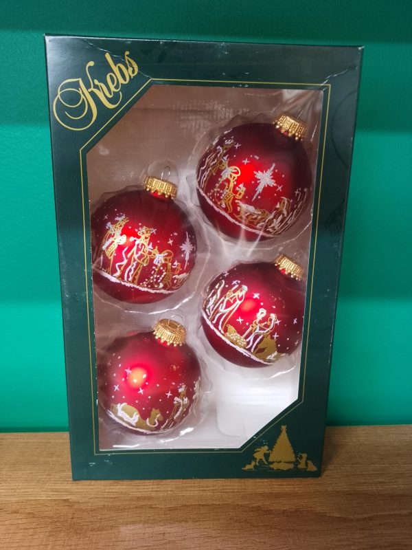 Glass Bauble Set red matte