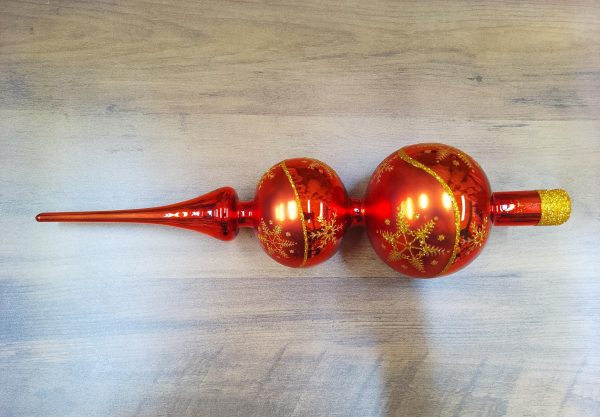 Tree Topper Matte Red/Gold - Image 4