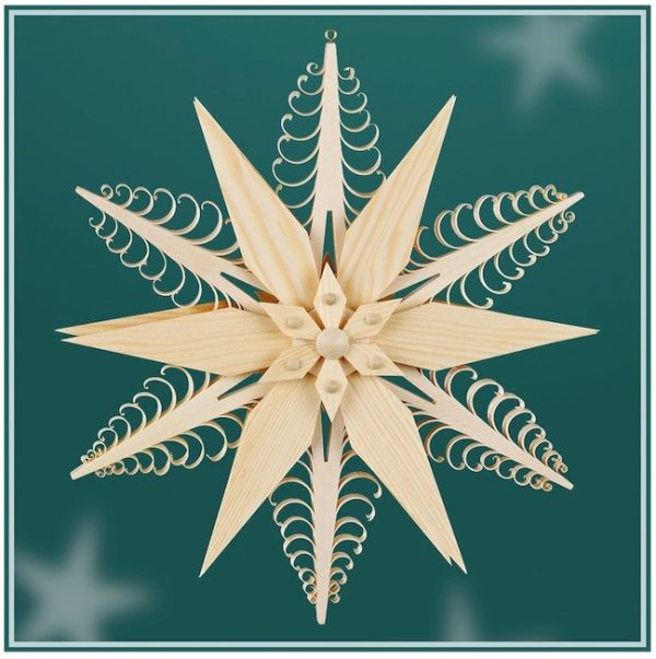 Wooden Star A124 natural 24 cm