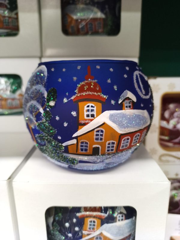 Christmas Tealight Candle Holder blue