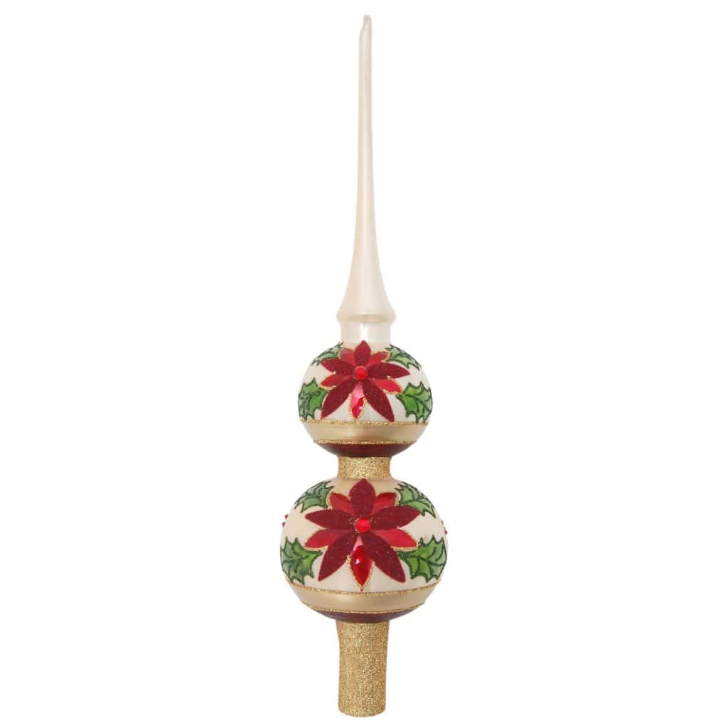 Tree Topper Icon Tree Topper with Poinsettia - MarketPlace24.ca