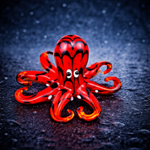 alt=glass-figurine-octopus-red