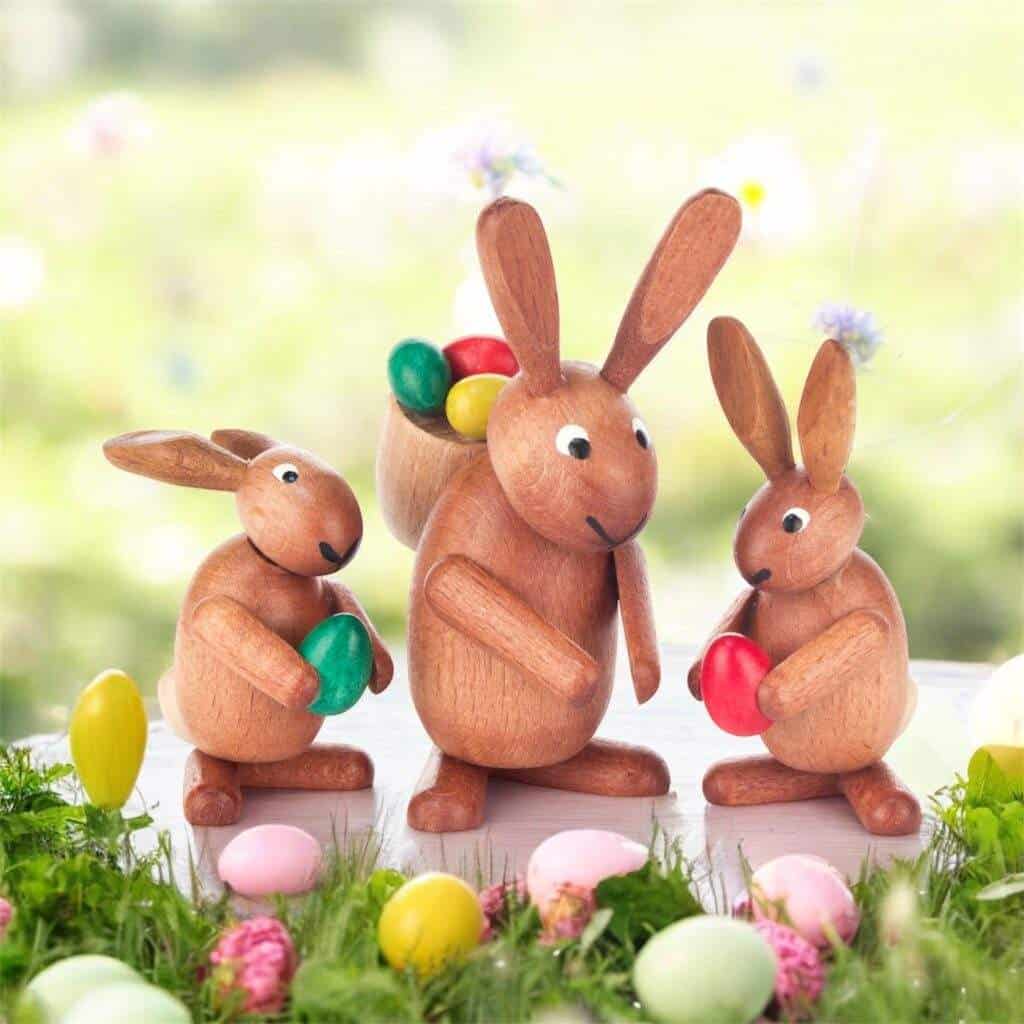 Easter Bunny Family Trio | Handmade in Germany/Erzgebirge