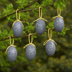 Wooden Easter Eggs grey 6