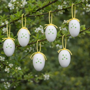 Wooden Easter Eggs white 6