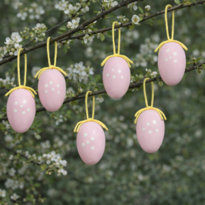 Wooden Easter Eggs pink 6