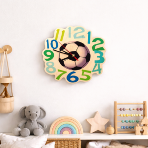 Kids Wall Clock Soccer Theme
