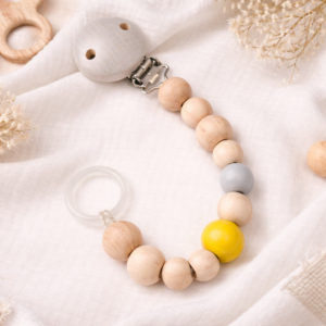 Pacifier Chain Clip natural yellow