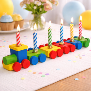 Wooden Birthday Train Set