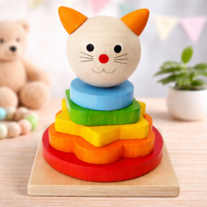 Wooden Stacking Toy Cat