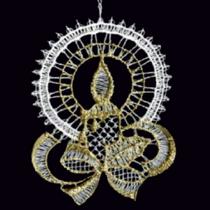 Lace Ornament Candle gold 2898-71