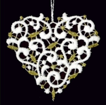 Lace Ornament Heart gold 234671