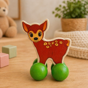 Wooden Rolling Toy Deer