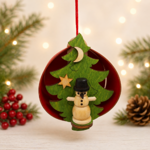 Wooden Snowman Tree Ornament