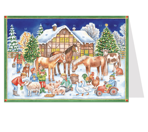 Advent Calendar Greeting Card Christmas with the Animals