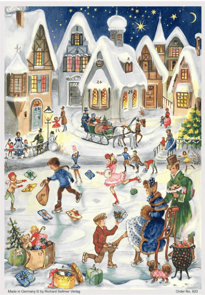 Advent Calendar Ice Skating Joys of Times Past