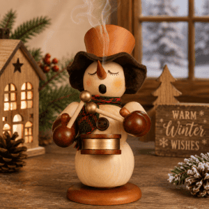 Incense Smoker Snowman with Drum