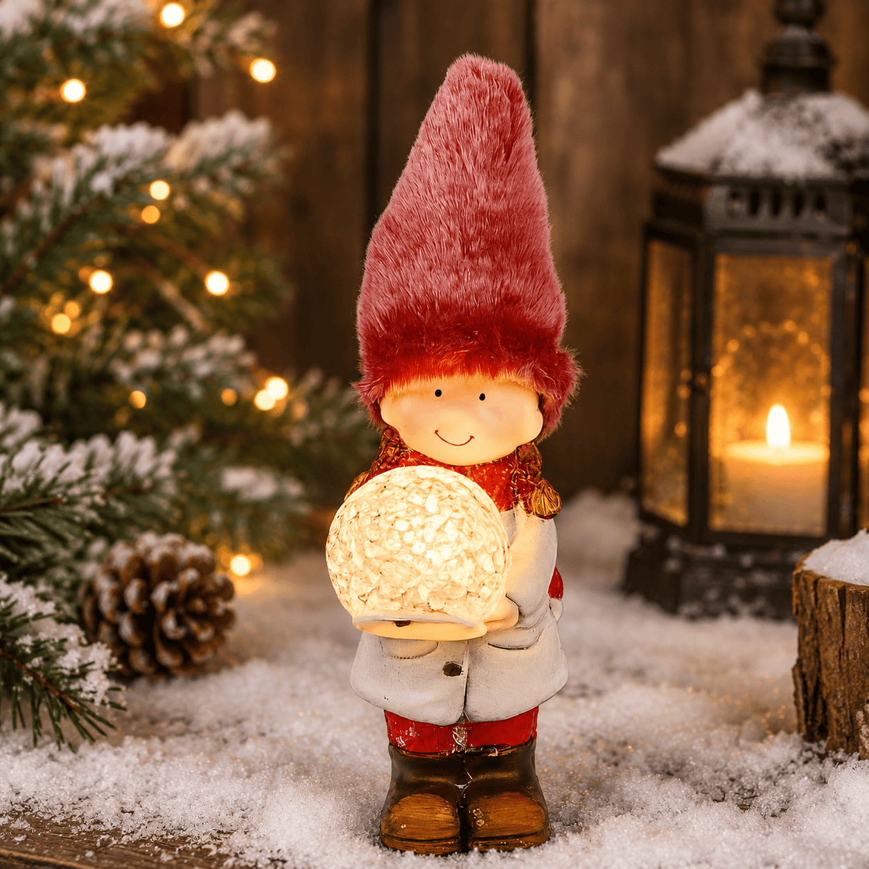 LED Winter Figurine Holly Glow