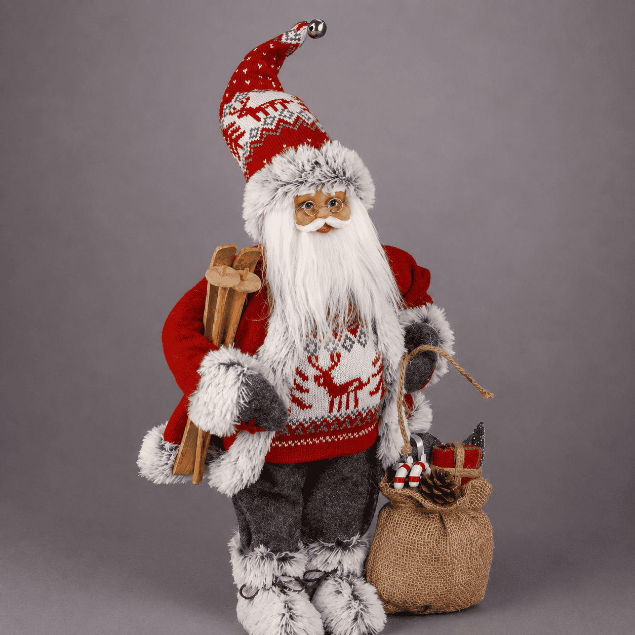 Nordic Ski Santa Figurine