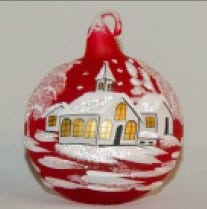 Glass Christmas Bauble red