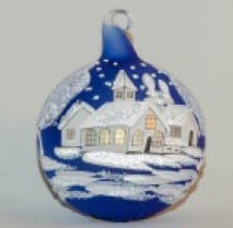 Glass Christmas Bauble blue