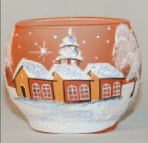 Glass Tealight Holder 8cm orange