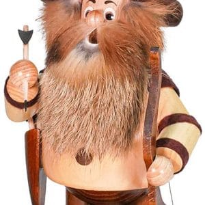 Whimsical gnome figurine with a tall hat and bushy beard.