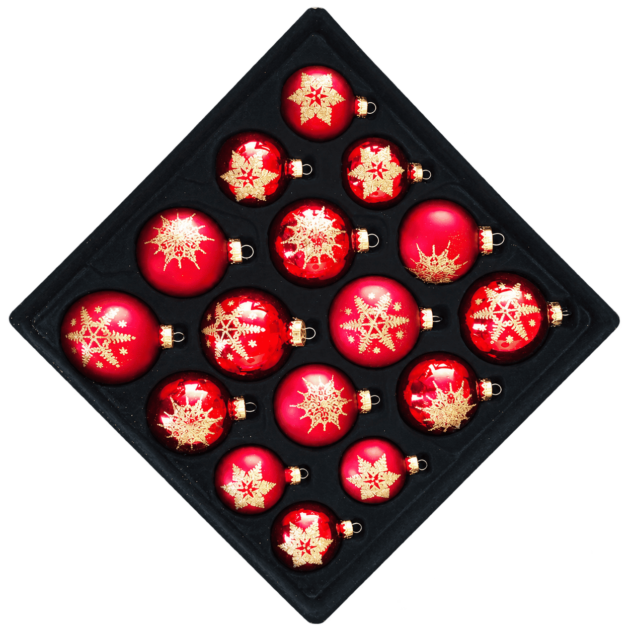 Snowstar Red Glass Bauble Set - Image 2
