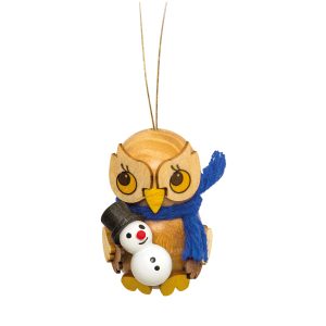 Owl child with snowman